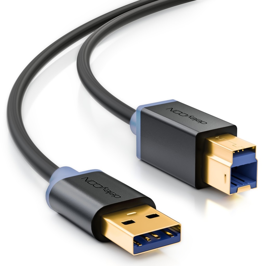 DeleyCON USB 3.0 Datenkabel / Druckerkabel – A-Stecker Zu B-Stecker - 5 ...