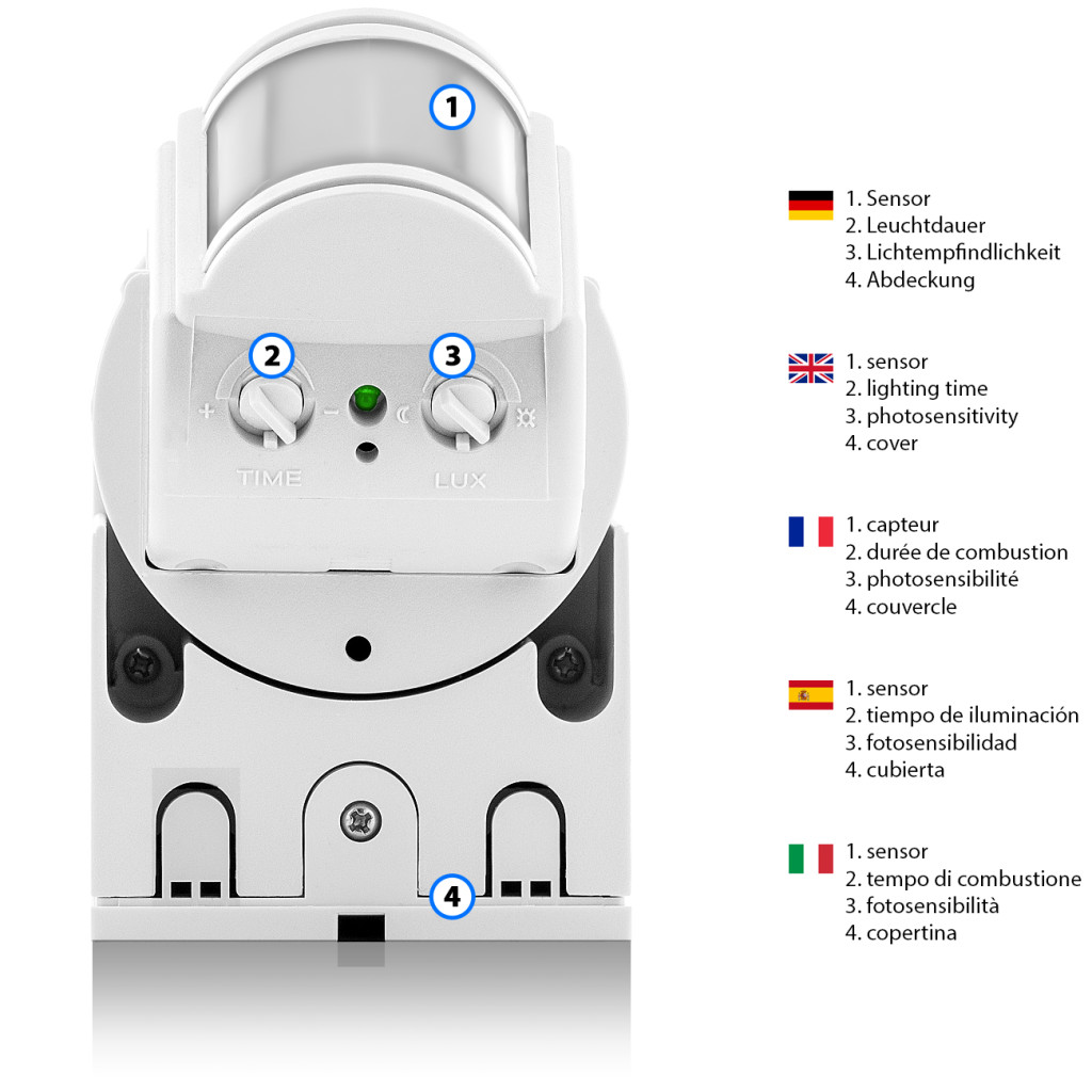 DeleyCON Infrarot Bewegungsmelder - 180° Bis 12m - DeleyCON