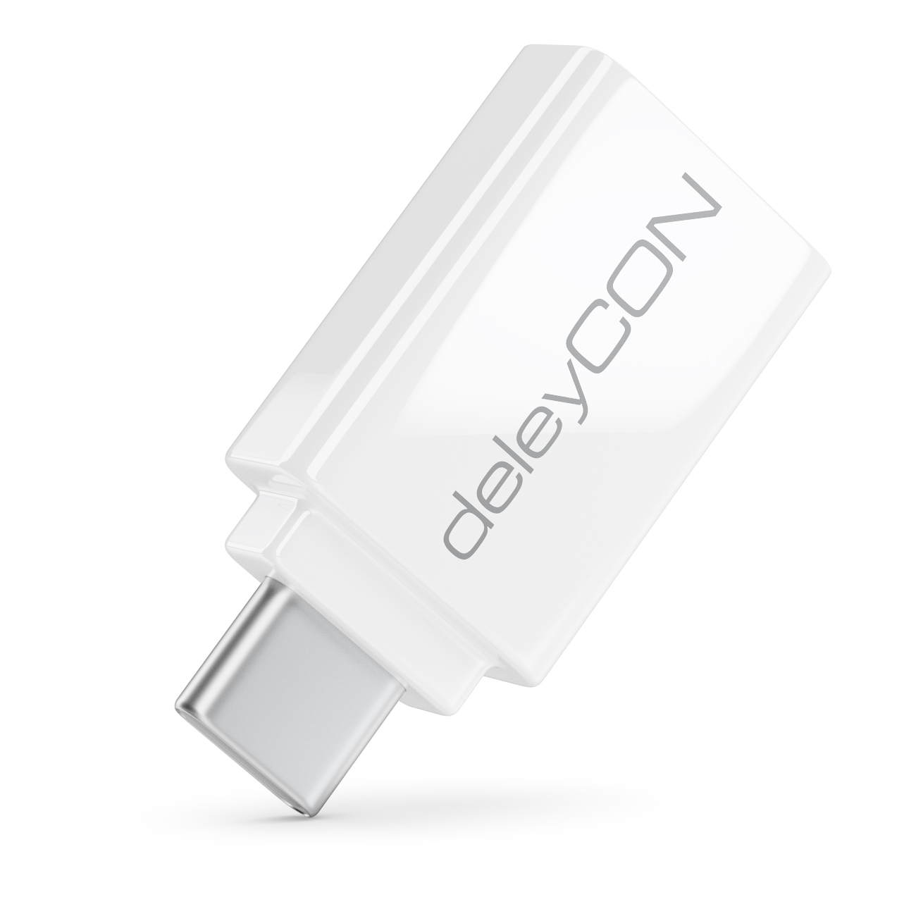 deleyCON 2 Stück USB C 3.0 OTG Adapter - USB zu USB C - bis zu 5 Gbit/s -  Für Apple Samsung Google Huawei Xiaomi Handy Smartphone Tablet Laptop  Chromebook Netbook - Weiß - deleyCON