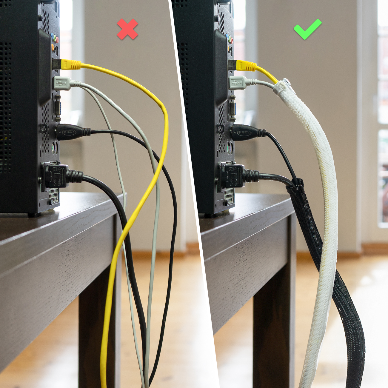 deleyCON 1,5m Kabelschlauch Selbstschließend Kabelmanagement Kabelkanal  Weiß, Zubehör, Kabel & Adapter